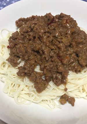 醤系不使用好きな麺でジャージャー麺もどき-レシピのメイン写真