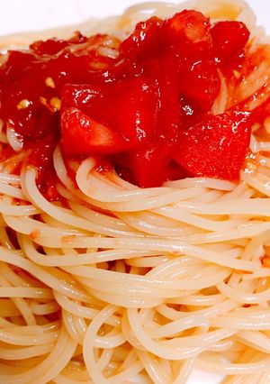 簡単!冷製トマトパスタ-レシピのメイン写真