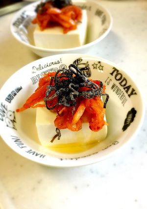 キムチと塩昆布の冷奴♡-レシピのメイン写真