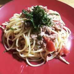 ツナ トマト 大葉の冷製パスタ-レシピのメイン写真