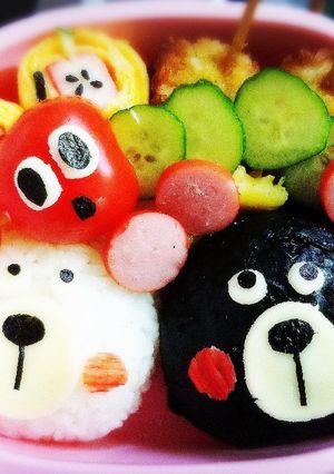 まん丸おにぎりで簡単キャラ弁！くまさん-レシピのメイン写真