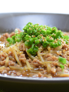豚ひき肉ともやしの黒酢あん炒め!-レシピのメイン写真