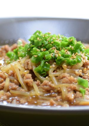 豚ひき肉ともやしの黒酢あん炒め!-レシピのメイン写真