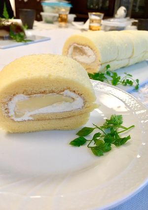 プリンロールケーキ-レシピのメイン写真