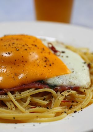 チーズベーコンエッグのスパゲッティ-レシピのメイン写真