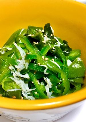 レンジでチンするピーマンのしらす干しあえ-レシピのメイン写真