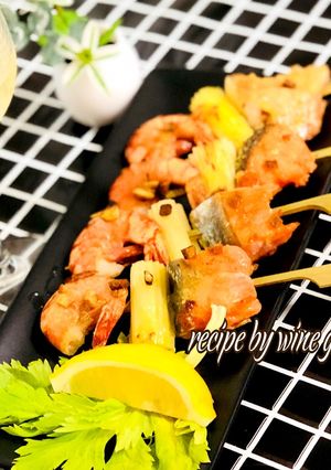 海老とサーモンの串焼きイタリアン-レシピのメイン写真