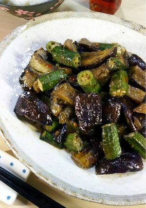 ♪夏を炒めて♪ナスとオクラの満腹味噌炒め-レシピのメイン写真