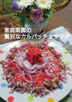 家庭菜園の贅沢なカルパッチョ風サラダ-レシピのメイン写真