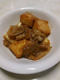 厚揚げと豚バラ肉のにんにく味噌炒め-レシピのメイン写真