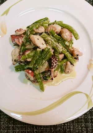 野沢菜と蒸しタコQPサラダ-レシピのメイン写真
