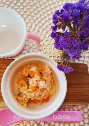 離乳食:素材の旨味!鮭と煮込野菜のおじや-レシピのメイン写真