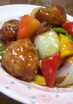 うまッ！酢豚風☆肉団子の甘酢あんかけ♪-レシピのメイン写真