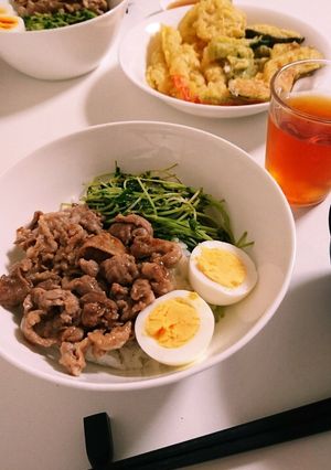 豚肉と豆苗のルーロー飯風-レシピのメイン写真