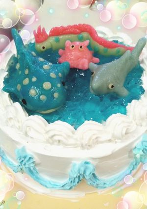 キラキラゼリー海の水族館ケーキ☆-レシピのメイン写真