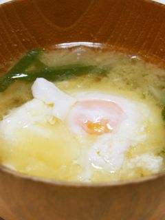 贅沢♪卵1個落としの味噌汁♪-レシピのメイン写真