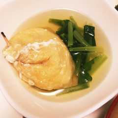 簡単！たまご巾着と小松菜の白だし煮-レシピのメイン写真