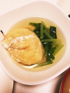 簡単!たまご巾着と小松菜の白だし煮-レシピのメイン写真