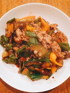 簡単!豚ロースと夏野菜のポン酢炒め-レシピのメイン写真