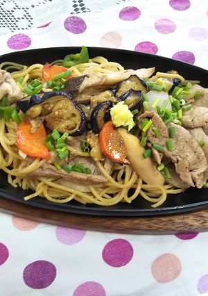 鉄板で♡元気モリモリ和風しょうゆパスタ♪-レシピのメイン写真