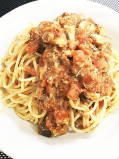 鯖缶とトマト缶のパスタ-レシピのメイン写真