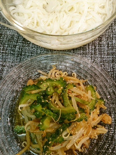 ゴーヤともやしのおひたし~☺うどん添え-レシピのメイン写真