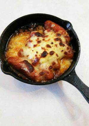 スキレットケチャップウィンナーチーズ焼き-レシピのメイン写真