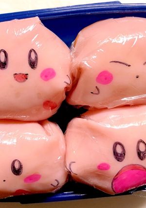 簡単キャラ弁☆カービィのハムおにぎり☆-レシピのメイン写真