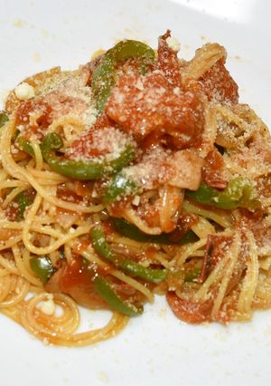 ざく切フレッシュトマトとベーコンのパスタ-レシピのメイン写真
