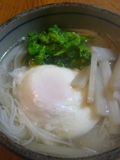 やさしい香り☆ウドと菜の花のにゅうめん-レシピのメイン写真