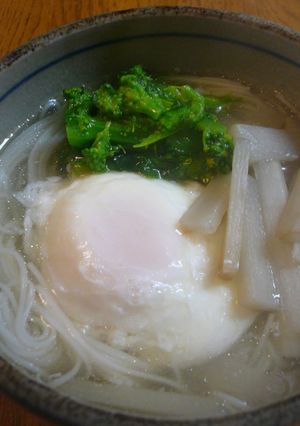 やさしい香り☆ウドと菜の花のにゅうめん-レシピのメイン写真