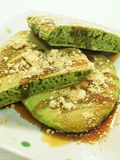 黒蜜きな粉で食べる 抹茶ホットケーキ-レシピのメイン写真