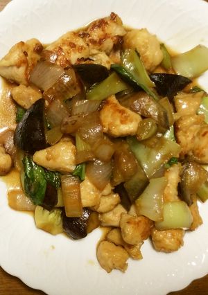茄子と鶏むね肉の炒め物-レシピのメイン写真