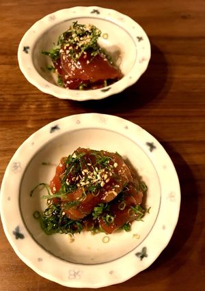 大葉で和えた切り落としマグロの漬-レシピのメイン写真