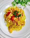 タコ・エビたっぷりのご馳走パスタ