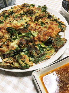 新玉ねぎの葉と豚肉のチヂミ-レシピのメイン写真