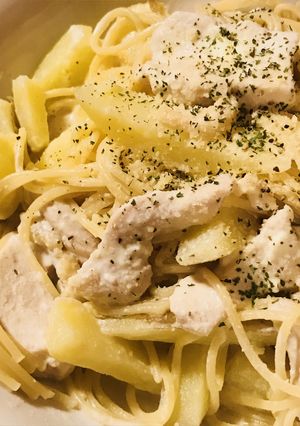 鶏＆じゃが☆クリームチーズソースパスタ-レシピのメイン写真