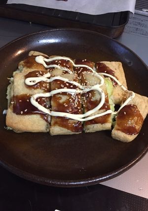 油揚げとシャキシャキ　キャベツのピザ風-レシピのメイン写真