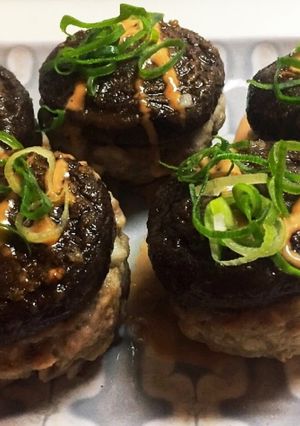 椎茸の肉詰め オーロラソース掛け-レシピのメイン写真
