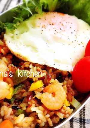 女子高生の簡単カレーピラフ弁当♪♪-レシピのメイン写真