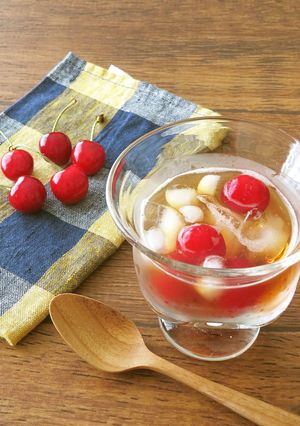 食後のデザートに♪さくらんぼアイスティー-レシピのメイン写真