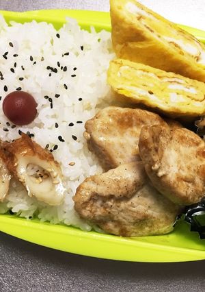 旦那弁当117♥鶏胸肉のオイマヨ焼き弁当-レシピのメイン写真