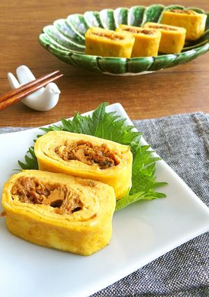 お弁当に♪さばの味噌煮缶入り卵焼き-レシピのメイン写真