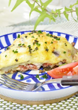 なすとトマトの重ね焼きムサカ風♪-レシピのメイン写真