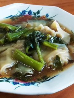 つるむらさきのワンタン煮-レシピのメイン写真