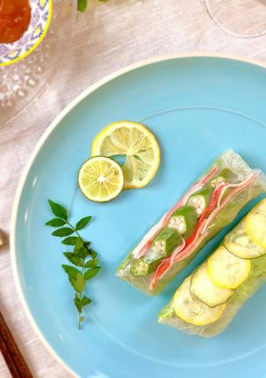 梅ソースでさっぱり夏野菜生春巻き-レシピのメイン写真