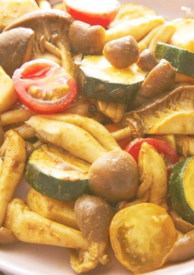 きのこの夏野菜 カレー炒め-レシピのメイン写真