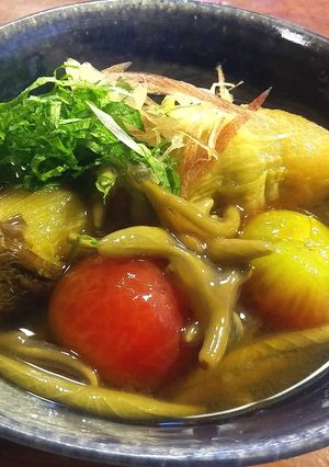 焼き茄子、トマト、じゅんさいの冷製-レシピのメイン写真