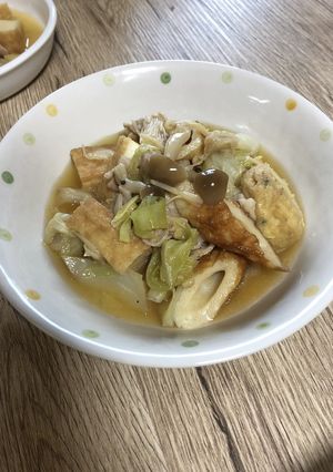 節約！豚肉と絹揚げとキャベツのシンプル煮-レシピのメイン写真
