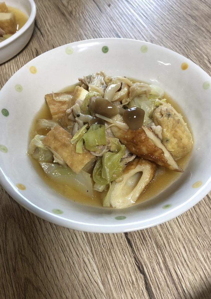 節約！豚肉と絹揚げとキャベツのシンプル煮-レシピのメイン写真